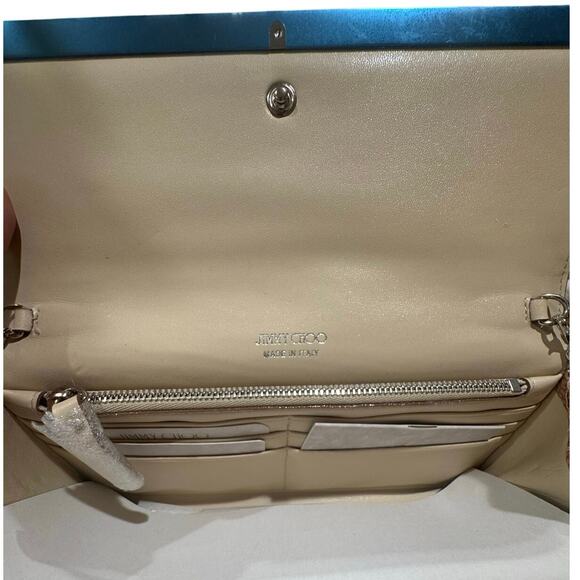 Jimmy Choo Milla Lace Clutch – Powder Pink w/ Chain Strap - Picture 7 of 9